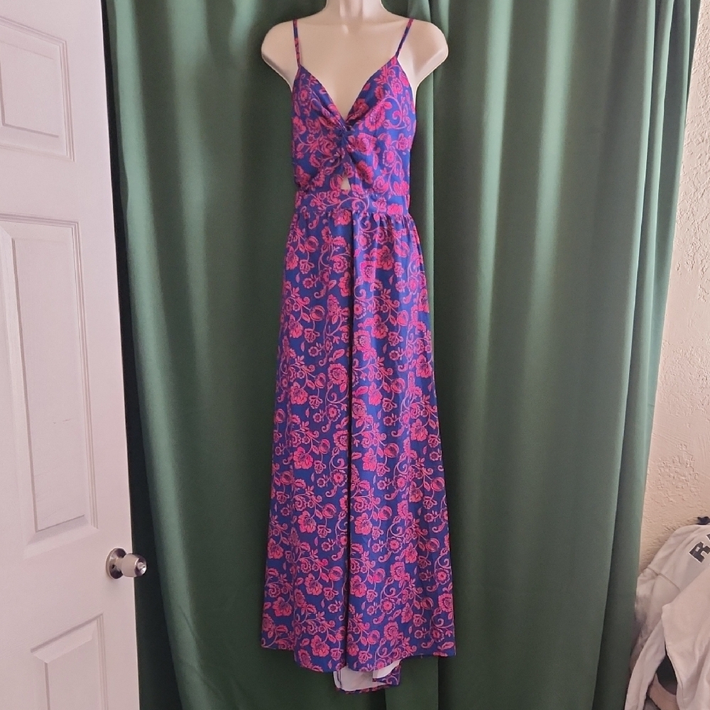 Floral Pink and Blue Maxi Dress Brand  New!